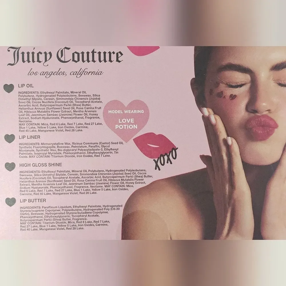 Juicy Couture Sealed With A Kiss Lip Kit Pink Shade Love Potion Gift For Her